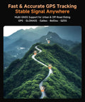 Curvy mountain road illustrating GPS tracking capabilities of BiNavi Air Bike Computer With 3.0 Inch Touchscreen Display, Maps And Voice Navigation, Reroute On The Fly, Climb Data And Wireless GPS, Rain Ready, No Fuss Controls For Simple, Real World Cycling Stats And Navigation On The Go.
