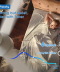 Low Profile 42 Inch Ceiling Fan With Lights Remote Control And Pull Chain Flush Mount Reversible Blades Dimmable LED Five Color Temperature Quiet Noiseless Operation White Finish Ideal For Bedroom shown with timer and speed levels in a bedroom