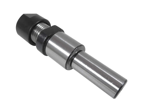Router Collet Extender With Two And A Quarter Inch Travel Lets You Swap Bits From Above The Table For Half Inch Collets And Quarter Inch Shank Bits No Lifts Or Wrenches Needed For Full Depth Of Cut, stainless steel, side view