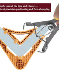 Game Changer Corner Clamp Set For Woodworking 90 Degree Right Angle Holders in use for precise clamping on T joint.