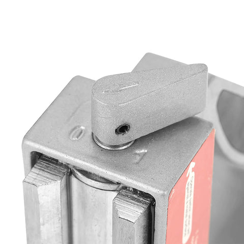 Close-up view of Dual Magnetic Switch Welding Fixture With 90 Degree Clamp For Precise Positioning showcasing magnetic control lever