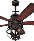 Stella Mira 52 Inch Oil Rubbed Bronze Indoor Ceiling Fan with Five Blades, LED Light Kit, Reversible Applewood Wood Finish