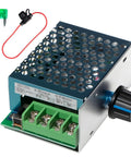 Heavy Duty Pwm Dc Motor Speed Controller Handles Seven To Seventy Volts And Thirty Amps With Adjustable Knobs, with input terminals and fuses.