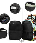 Cheerful Meadow Raccoon Print Unisex Daypack With Large Capacity For School And Travel Durable Polyester Backpack with pockets