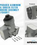 Upgraded Aluminum Oil Cooler Filter Housing Assembly With Gasket For 2012 2013 2014 VW Passat TDI 2.0L Diesel SE SEL Premium