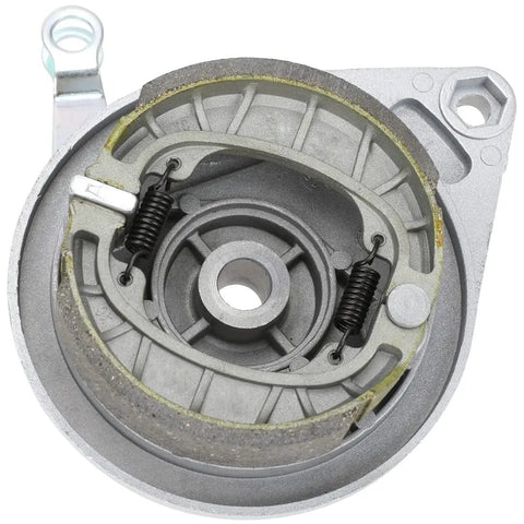 Mini Bike Drum Brake Assembly With Cover Shoes Replacement For Baja Warrior Heat MB165 MB200 196cc 200cc 6.5HP Motorsports