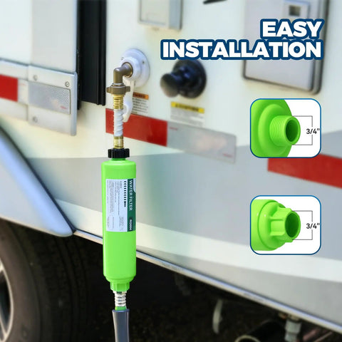 2 Pack Inline RV Water Filters Hey Folks These Rad Carbon Filters For Trailers And Rigs Will Banish Chlorine And Gunk From Your Tap Certified Nsf Ansi 42 easy installation on RV water supply line.