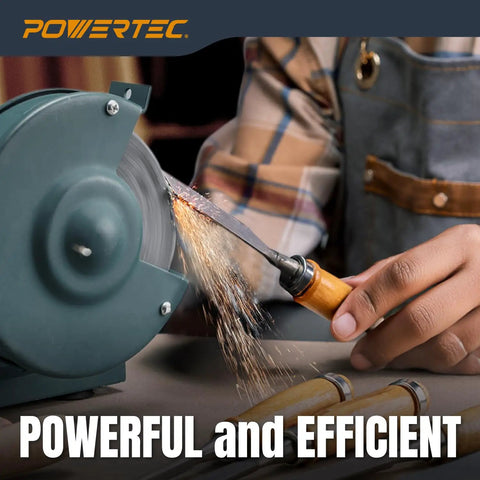 User sharpening tools with 6 Inch Bench Grinder Wheel Set Aluminum Oxide Grinding Discs 80 And 150 Grit With Diamond Dresser Tool.
