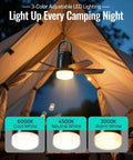 20 Inch Portable Ceiling Fan With Bright Led Light And Remote Control Quiet Cordless Outdoor And Indoor Patio Cooler 20000 Mah Rechargeable Battery with adjustable lighting.