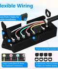 Flexible ABS junction box with color-coded wires for No Sweat Straight Plug And Play Heavy Duty 7 Way Trailer Cord Inline Wiring Harness 10 Foot Tow Kit.