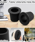 Two-Piece Patio Table Umbrella Hole Ring Plug Kit, Silicone Sleeve Stabilizer Cone Wedge For 2 To 2.5 Inch Holes Or 1.5 Inch Adapters