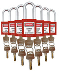 Keyed Different Lockout Tagout Locks Kit 7 Safe Padlocks With 10 Tags For Stations And Devices, Each Lock Has Unique Number, Dual Keys Per Lock