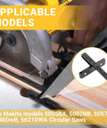 Heavy Duty Metal Rip Fence Guides For Circular Saws Fits Like A Dream For Dead Nailed Straight Cuts Premium Steel Rail Jig in use on wood.