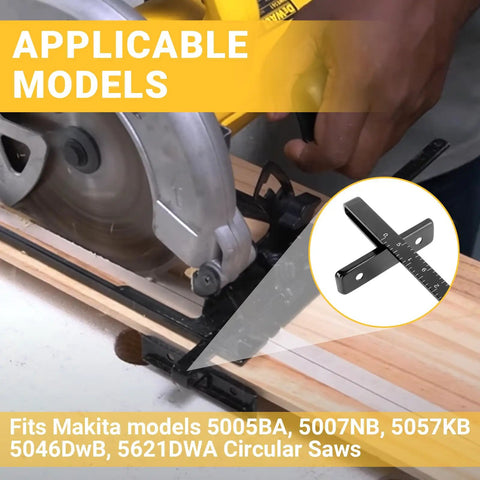 Heavy Duty Metal Rip Fence Guides For Circular Saws Fits Like A Dream For Dead Nailed Straight Cuts Premium Steel Rail Jig in use on wood.