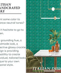 Modern dining room with green crackle glaze subway tiles, showcasing 12x10 Inch Peel And Stick Backsplash Tile For Kitchen And Bathroom.
