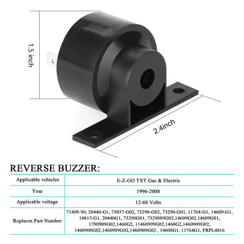 Beefed Up Forward Reverse Switch Assembly For Ezgo Txt Electric Golf Cart Crushes Hills With High Current Support And Delivers Smooth Gear Shifts Without Headaches, black reverse buzzer, 2.4 inch size.