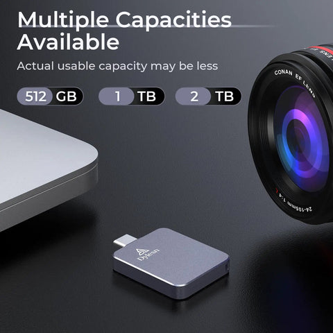 Ultra Fast External Portable SSD USB C Gen 2x2 20Gbps With 1050MBps Read And 950MBps Write, multiple capacities available