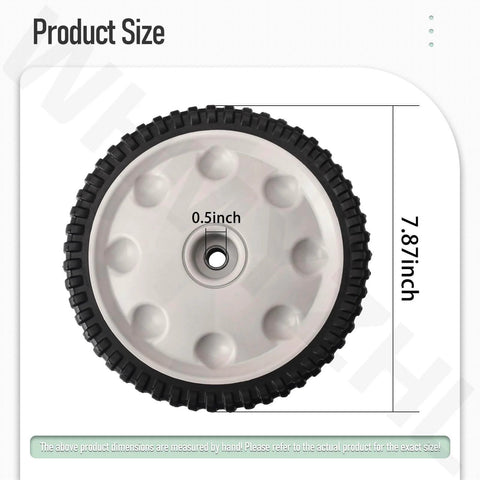 Two Pack Eight Inch Front Wheel Drive Assembly For Walk Behind Mowers Fits MTD Troy-Bilt Craftsman, plastic and rubber wheel.
