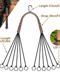 Waterfowl Tote With 12 Drops Slip Ring And Paracord, heavy duty metal loop for goose and duck, shown with measuring details