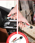 Person using Three Piece One Eighth Inch Rubber Tip Set For Air Blow Gun With Brass Fittings for cleaning car interior and workshop