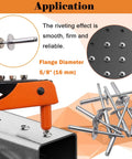 Application of Aluminum Large Flange Blind Rivets Kit, 3/16 x 3/8 Inch Pop Rivets With 5/8 Inch Flange Diameter, 100-Piece Assortment
