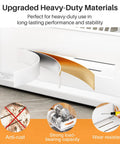 Top Shelf Pull Out Cabinet Organizer With Adhesive Nano Film Hella Sturdy Slide Out Pantry Shelves And Sliding Mesh Basket With Handle For Kitchen Bathroom And Home 11 Point 8 By 15 Point 7 By 6 Point 2 Inches White heavy-duty materials for stability and anti-rust performance
