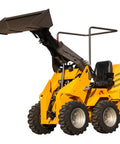 Thunder VI 23.5HP EPA Gas Engine Wheel Loader with raised bucket, compact design for construction and farming use