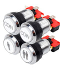 Arcade Button Kit Chrome Silver Plated LED Illuminated Push Buttons 5V 12V Plug N Play Start 1P 2P Coin Buttons for MAME Jamma