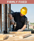 Worker using Heavy Duty 3 Way Corner Bracket Kit For Custom Workbench And Shelving, Black Steel, 1.5x3.5 inch lumber