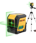 Green Beam Self Leveling Laser Level With 65 Ft Range Tripod Included Cross Line Projection For Precise Picture Hanging And Home Renovation LED Indicator 31.5 Inch Tripod Uses 2 AA Batteries