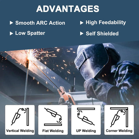 Welder using Game Changing Smooth Rolling ER70S6 Mig Welding Wire 0.045 Inch Diameter Two Pound Spool for vertical welding.