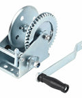 Rugged Manual Hand Winch For 1000 To 1200 Lbs Load Capacity With Dual Way Auto Brake And Self Locking System Heavy Duty Carbon Steel
