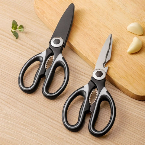 Heavy Duty Kitchen Scissors With Stainless Steel Blades, Sharp Shears For Meat, Fish, Poultry, And Veggies, Ergonomic TPR Grip, Multipurpose Cooking Scissors For Cutting, Slicing, And Deboning, with blade guard