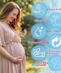 Woman smiling while holding her pregnant belly, highlighting eco-friendly qualities of Killer Gender Reveal Smoke Bombs With Classic Fire Extinguisher Design And Fully Biodegradable Formula To Give Your Baby Shower The Ultimate Vibe Straight Up Reliable Long Lasting Blue Smoke Effects For The Big Day Announcement.