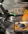 Camera Drone With GPS For Beginners and Vloggers showing 360 obstacle avoidance and EIS Anti Shake features.