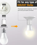 Diagram demonstrating how Gu24 To E26 E27 Light Socket Adapter 30 Pack Heat Resistant Up To 392 F Fire Resistant Converts Bi Pin Fixture To E26 E27 Standard Screw In Socket White Easy Swap Bulbs transforms fixtures for E26/E27 bulbs.