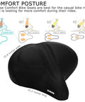 Ultra Comfortable Oversized Bike Seat With Memory Foam Padding And Extra Wide Soft Saddle for Peloton with comfort posture guide