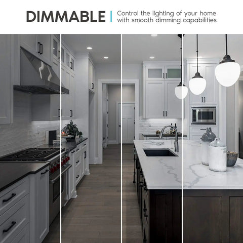 Kitchen with Ultra Bright A19 LED Bulbs 100W Equivalent Dimmable 5000K Bright White 1600 Lumens Enclosed Fixture Rated Energy Star