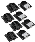 4 Pairs Furniture Roller Wheels For Closet Cabinets Wardrobes And Sliding Doors Smooth Quiet Pulleys And Rails, black and silver