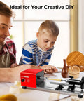 Father and son using Six Millimeter Wood Lathe Pen Mandrel Kit With Adjustable Length for DIY pen making at home