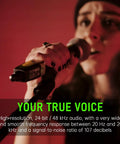 Singer using 2.4GHz Wireless Microphone System With XLR Transmitter And Receiver for dynamic mics in live performance.