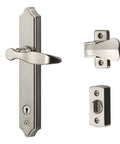 Storm Door Lever With Deadbolt Lock For Out Swinging Doors Exterior Lock Set With Key Black Finish Durable And Easy To Install