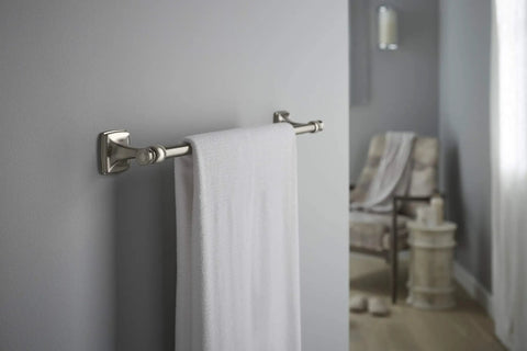 24 Inch Towel Bar For Transitional Bathrooms With Premium Metal Construction, Durable Finish Resists Tarnish, wall mounted view