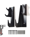 Heavy Duty Steel Floor Jack Holder And Jack Stand Wall Mount Hook Rack in Black Electroplate with mounting hardware