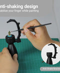 Precision Miniature Painting Handle With Stabilizer Bar And Magnetic Base For No Slip Gripping 360 Degree Rotating Model Holder