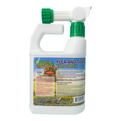 All Natural Flea And Tick Yard Spray For Outdoors With Essential Oils, Pet And Family Safe, Hose End Sprayer with green nozzle