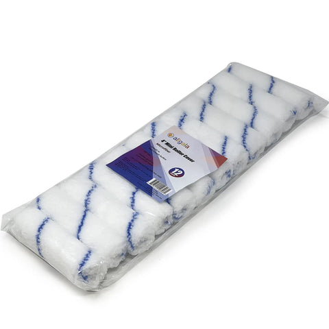 12 Pack 4 Inch Mini Shedless Microfiber Paint Roller Covers With 3/8 Inch Nap For A Clean Smooth Finish And Lint Free Rolling Great For Ceilings And Walls Providing Even Coverage During DIY And Pro Jobs