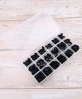 Rubber Seal Ring Grommet Kit 125 Piece Set In Pollution Free Material With Super Elastic Gaskets For Faucets Hoses Windows And Home Appliances Built Tough For Cars And Everyday Home Projects, open plastic box with black rubber rings