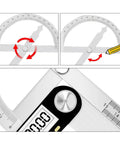 Heavy Duty Stainless Steel Angle Protractor Dead On Accuracy 0 To 180 Degrees Round Head Bevel Gauge with digital display and angle adjustment