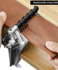 Leather Table Top Lace Cutter With 5 Replaceable Cutters For Fringe Braiding Strips And Belts Pro Grade Manual Lacing Tool in use